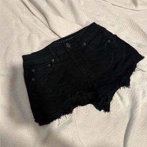 Black Distressed American eagle Women's Shorts